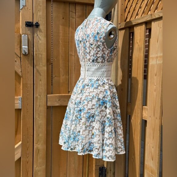 🆕 BRONX & BANCO 🧿 NWOT Amsonia Blue White Floral Embroidered Dress Sz AU8 US4 - Picture 7 of 15